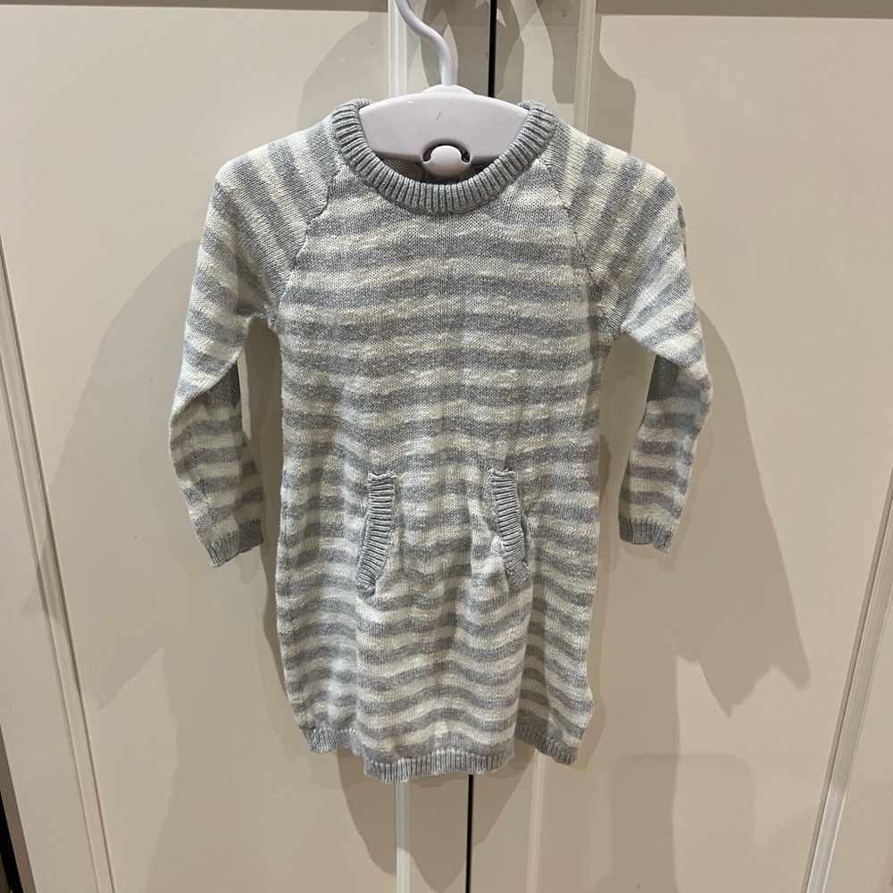 Striped Gray Kids Dress kanz 9m